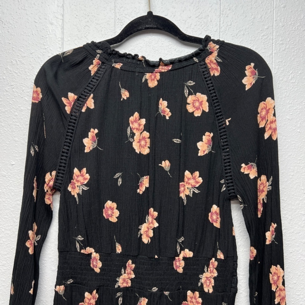 American Rag Floral Puff Sleeve Womens Top Medium Cottagecore Bohemian Fairygoth - Picture 7 of 10